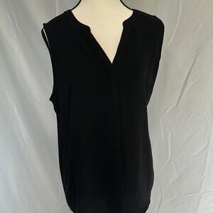 Apt. 9 Black Sleeveless Mandarin Collar Blouse
